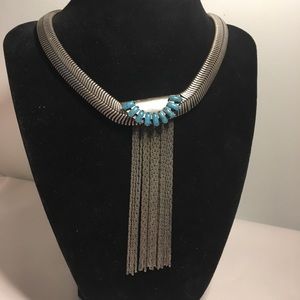 Nicole Romano Silvertone Long Necklace
